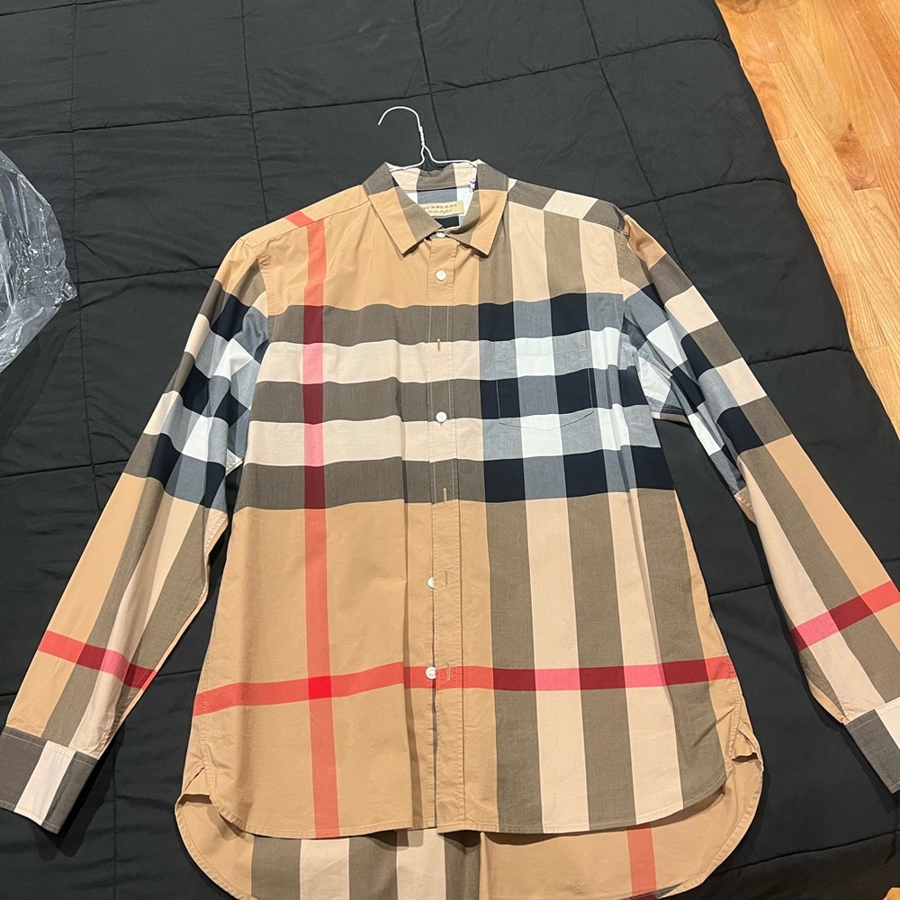 Burberry Men's Multicolor Plaid Button Down Shirt